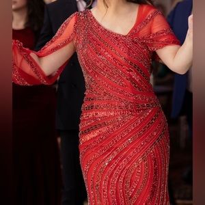 Red Beaded Gown